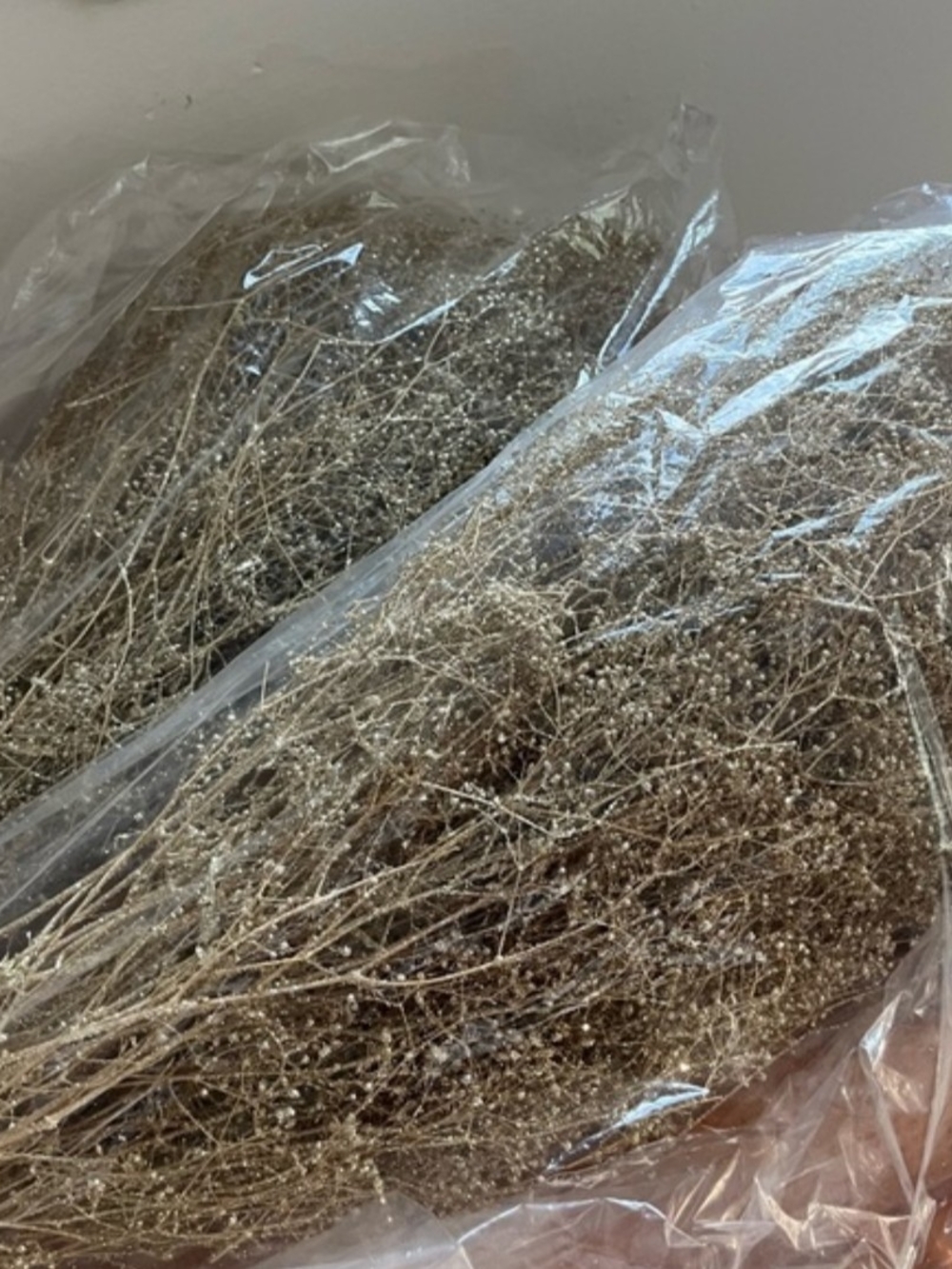 Sola Wood Gold Glitter Babys Breath Two Big Bundles